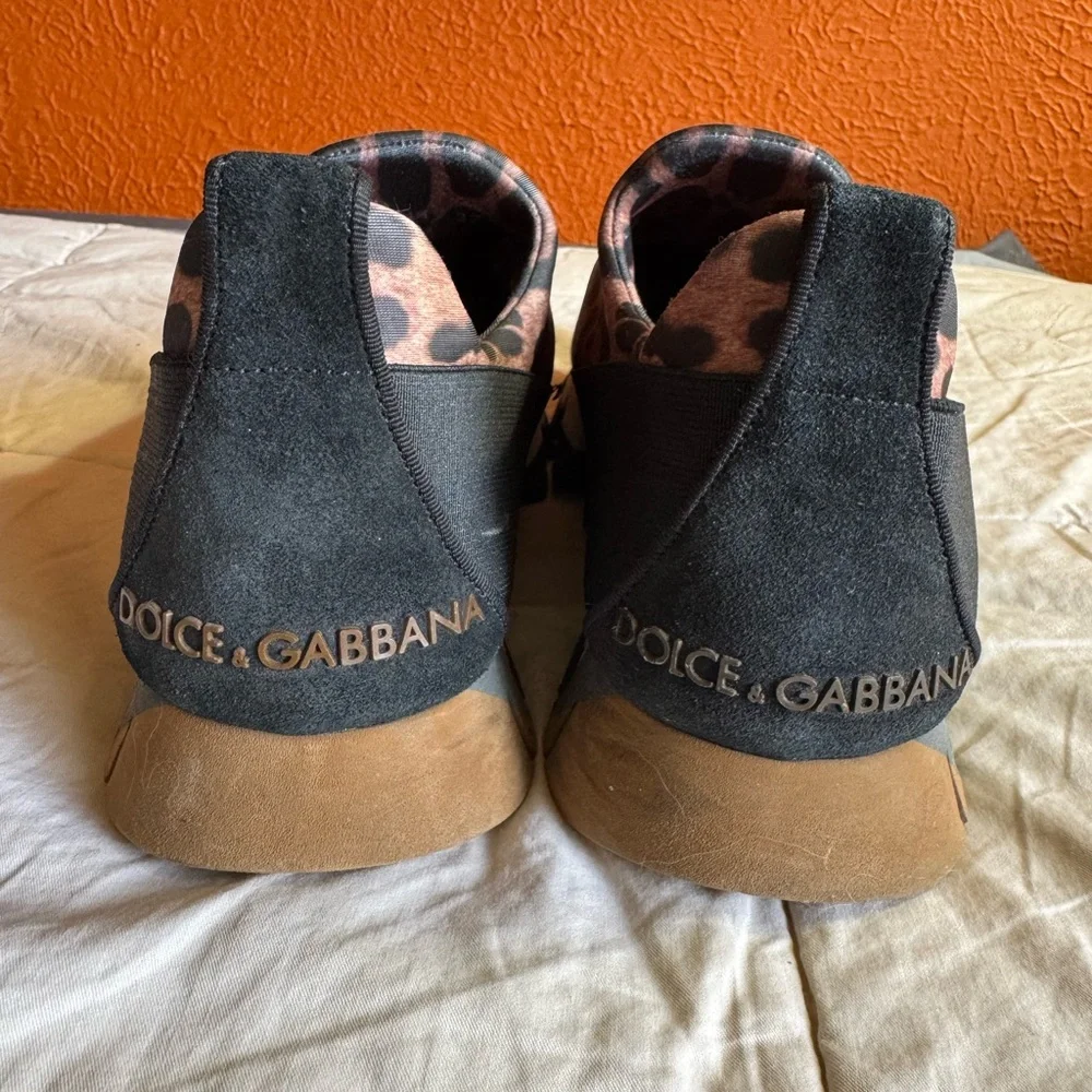 Dolce & Gabbana Ibiza Leopard Print‎ Slip On Sneakers, Size 6.5, EU 37